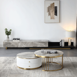 VAVA Ceramic Top Extendable Entertainment Unit/TV Stand/Ceramic top/ MDF shelves and cabinets