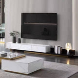 VAVA Ceramic Top Extendable Entertainment Unit/TV Stand/Ceramic top/ MDF shelves and cabinets
