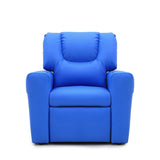 Blue Kids push back recliner chair with cup holder