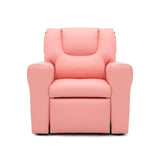 Pink Kids push back recliner chair with cup holder