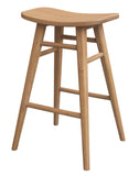 Aria Oval Solid Mindi Kitchen Counter Stool (Natural)
