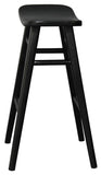 Oval Solid Timber Kitchen Counter Stool (Black)