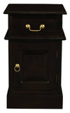 Tasmania 1 Solid Door 1 Drawer Bedside (Chocolate)