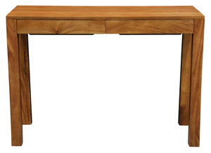 Amsterdam Solid Mahogany Timber 2 Drawer Desk (Light Pecan)