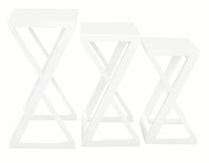 Manhattan Solid Mahogany Nest of Tables - Set of 3 (White)