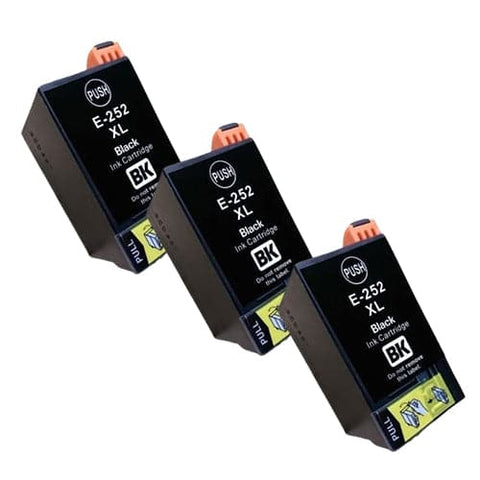 Compatible Premium 3 x 252XL  High Capacity Black Ink Cartridge - for use in Epson Printers