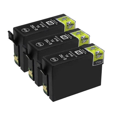 Compatible Premium 3 x 702XL Black Inkjet Cartridge C13T345192 - for use in Epson Printers