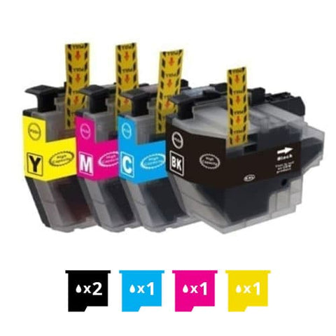Compatible Premium 5 Pack Brother LC3319XL Ink Cartridges Combo (High Yield of Brother LC-3317) [2BK, 1C, 1M, 1Y] - for use in Brother Printers