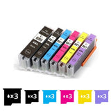 Compatible 18 Pack Canon PGI-680XXL CLI-681XXL Extra High Yield Compatible Inkjet Cartridges Combo [3BK,3PBK,3C,3M,3Y,3PB] - for use in Canon Printers