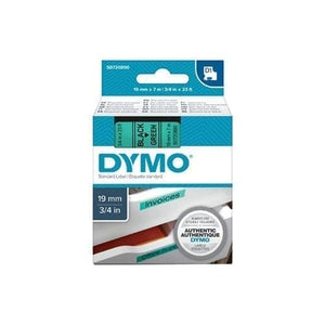 Dymo Blk on Grn 19mmx7m Tape - for use in Dymo Printer