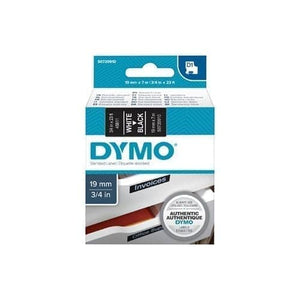 Dymo Wht on Blk 19mmx7m Tape - for use in Dymo Printer