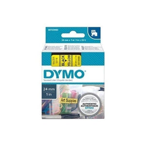 Dymo Blk on Yell 24mmx7m Tape - for use in Dymo Printer