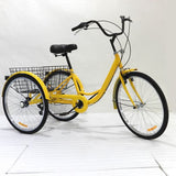 Adult Tricycle 26-inch 3 Wheels bike 7-Speed Cruise Trike with Basket +Free Lock