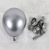 50PCS 5'' Latex Balloon Set Metallic Silver Birthday Wedding Party Decoration