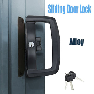inside and outside key Sliding Patio Door Alloy Lock Set With 3 Keys Pull Handle Entrance Glass Door