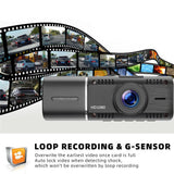 Dual Dash Cam FHD 1080P Front Cabin Rear Car Dash Camera IR Night Vision DVR