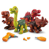 4PCS Take Apart Dinosaur Drill Kids Learning Construction Building Toys Gift