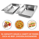 9L Chafing Dish Set Buffet Pan Bain Marie Bow Stainless Steel Food Warmer