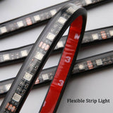 4X 12V 12LED RGB Car Interior LED Strip Lights Wireless APP Remote Control Music - Darrahopens