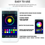 4X 12V 12LED RGB Car Interior LED Strip Lights Wireless APP Remote Control Music - Darrahopens