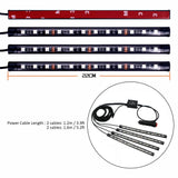4X 12V 12LED RGB Car Interior LED Strip Lights Wireless APP Remote Control Music - Darrahopens