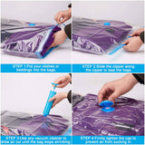 6PCS 70x100CM Vacuum Storage Bag Clothes Sealer Bags Space Saver Storage Seal Compressing