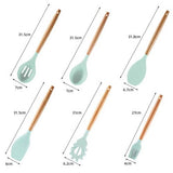 12pcs Kitchen Silicone Flexible Spatulas Cake Cream Scraper Cooking Baking Tool