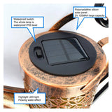 LED Solar Watering Can String Light Shower Outdoor Garden Art Tree Decor Lamp