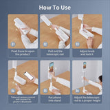 LED Portable Phone Holder Stand Wireless Remote Dimmable Selfie Fill Light Lamp White