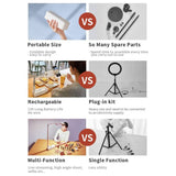 LED Portable Phone Holder Stand Wireless Remote Dimmable Selfie Fill Light Lamp White