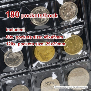 180 Coin Holder Collection Storage Collecting Money Penny Pockets Album Book AU