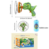 Green gift Bubble Gun Automatic Bazooka Soap Water Bubble Machine Toy Electric Fan kid