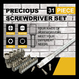 31Pc Precision Screwdriver Bits Set Nut Driver Setter Hex PC Key Phone Slot Tool