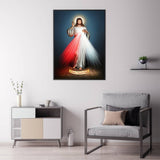 50cmx70cm Jesus Divine Mercy I Trust In You Black Frame Canvas Wall Art