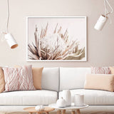 60cmx90cm Pure Protea II White Frame Canvas Wall Art