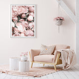 100cmx150cm Peony White Frame Canvas Wall Art
