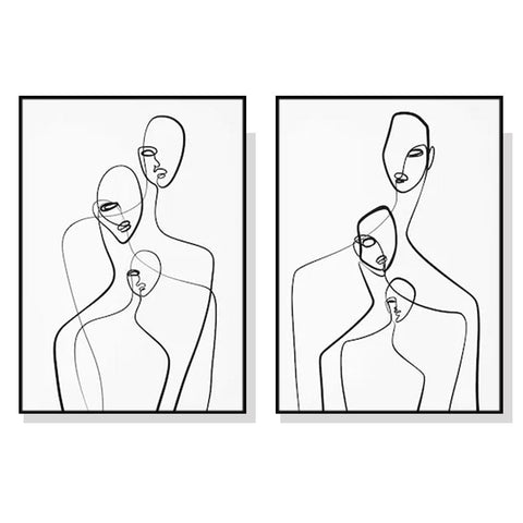 100cmx150cm Abstract Figures 2 Sets Black Frame Canvas Wall Art