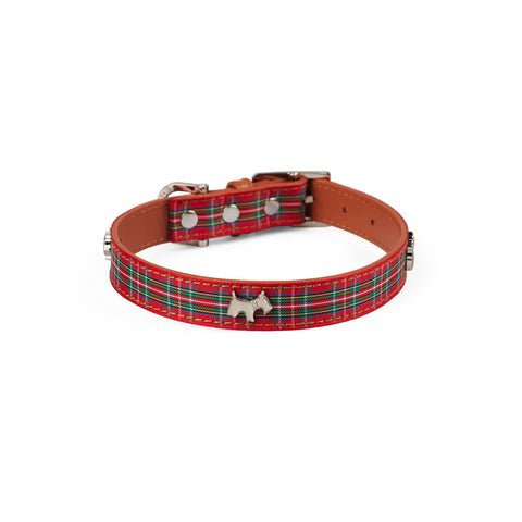 Highland Red Tartan Dog Collar