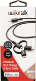 Walk n Talk 3in1 Charge & Sync Cable Lightning/USB-C/Micro USB