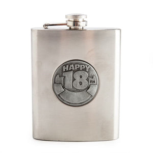18th Engravable Metal Flask