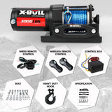 X-BULL Electric Winch 12V 3000LBS Synthetic Rope ATV UTV Boat Trailer With 2 X Wireless remote