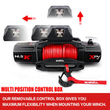 X-BULL 14500LBS Electric Winch 12V synthetic rope with Recovery Tracks Gen3.0 Black