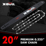 X-BULL 20'' Chainsaw Bar and Chain 0 .325 Pitch Gauge 76 Link Universal