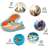 Water Shoes for Men and Women Soft Breathable Slip-on Aqua Shoes Aqua Socks for Swim Beach Pool Surf Yoga (Orange Size US 6.5）