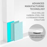 FORTIA Single Motor Sit/Stand Desk Frame, 58 x 90-135cm, 72-118cm Height Adjustable, 70kg Load, White