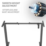 FORTIA Sit Stand Standing Desk, 140x60cm, 72-118cm Height Adjustable, 70kg Load, Black/Black Frame