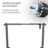 FORTIA Sit Stand Standing Desk, 140x60cm, 72-118cm Height Adjustable, 70kg Load, Black/Black Frame