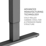 FORTIA Sit Stand Standing Desk, 140x60cm, 72-118cm Height Adjustable, 70kg Load, Black/Black Frame