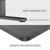 FORTIA Sit Stand Standing Desk, 140x60cm, 72-118cm Height Adjustable, 70kg Load, Black/Black Frame