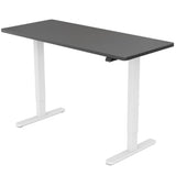 FORTIA Sit Stand Standing Desk, 140x60cm, 72-118cm Height Adjustable, 70kg Load, Black/White Frame